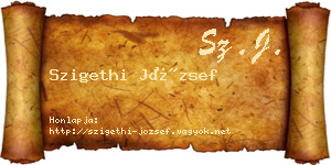 Szigethi József névjegykártya
