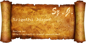 Szigethi József névjegykártya