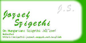 jozsef szigethi business card